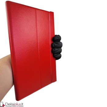 Folio dirbtinos odos atverčiamas dėklas - raudonas (Lenovo tab m10 10.1 (3rd gen) (TB328FU-TB328XU)